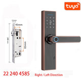 Tuya Smart Home Door Lock Fingerprint Lock Fechadura Eletronica WiFi Smart Lock Cerradura Inteligente Password IC card Unlock