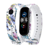 Strap For Xiaomi Mi Band 4 3 5 6 watch band Creative graffiti style Silicone bracelet replacement For XiaoMi band 4 5 Wristband