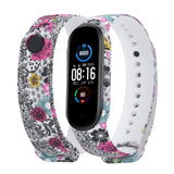 Strap For Xiaomi Mi Band 4 3 5 6 watch band Creative graffiti style Silicone bracelet replacement For XiaoMi band 4 5 Wristband