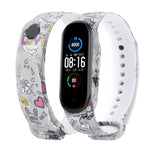 Strap For Xiaomi Mi Band 4 3 5 6 watch band Creative graffiti style Silicone bracelet replacement For XiaoMi band 4 5 Wristband