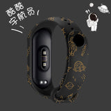 Strap For Xiaomi Mi Band 4 3 5 6 watch band Creative graffiti style Silicone bracelet replacement For XiaoMi band 4 5 Wristband