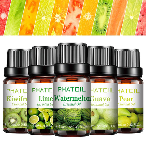 10ml Pure Fruit Fragrance Oil Diffuser Essential Oils Watermelon Lime Coconut Aroma Flavoring Oil for Spa Candle Soap Making