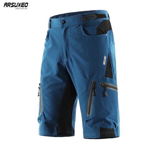 Calças de ciclismo esportivas ao ar livre masculinas ARSUXEO Calças de BTT Downhill Shorts para bicicleta de montanha resistente à água Fit solto 1202