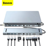 Baseus USB C HUB For Macbook Pro Air USB-C Type C HUB to 4KHD VGA RJ45 Multi Ports USB 3.0 USBC Type-c HUB with PD Power Adapter