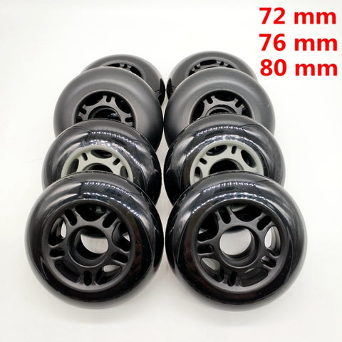 Free shipping roller skate non-flashing wheel skate wheel 72 mm 76 mm 80 mm black wheel