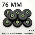 Free shipping roller skate non-flashing wheel skate wheel 72 mm 76 mm 80 mm black wheel