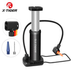 X-TIGER Bike Pump Mini Portable Bicycle Foot Pump with Pressure Gauge Accessories Fits Presta & Schrader Valve Bicycle Air Pump