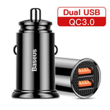 Baseus 30W Car Fast Charger Quick Charge 4.0 3.0 USB Type-C Fast Charging Car Phone Charger For Huawei Xiaomi iPhone 12