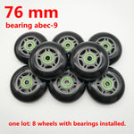 Free shipping roller skate non-flashing wheel skate wheel 72 mm 76 mm 80 mm black wheel