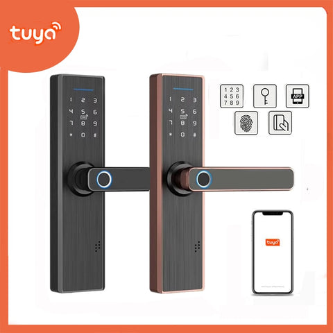 Tuya Smart Home Door Lock Fingerprint Lock Fechadura Eletronica WiFi Smart Lock Cerradura Inteligente Password IC card Unlock