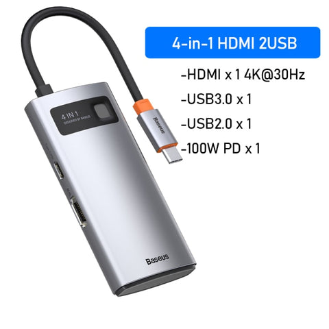 Baseus USB Type C HUB USB C to HDMI-compatible RJ45 SD Reader PD 100W Charger USB 3.0 HUB For MacBook Pro Dock Station Splitter