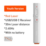 Baseus 2.4GHz Wireless Presenter Remote Controller Red Laser Pen USB Control Pen For Mac Win 10 8 7 XP Projector PowerPoint PPT