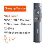 Baseus 2.4GHz Wireless Presenter Remote Controller Red Laser Pen USB Control Pen For Mac Win 10 8 7 XP Projector PowerPoint PPT