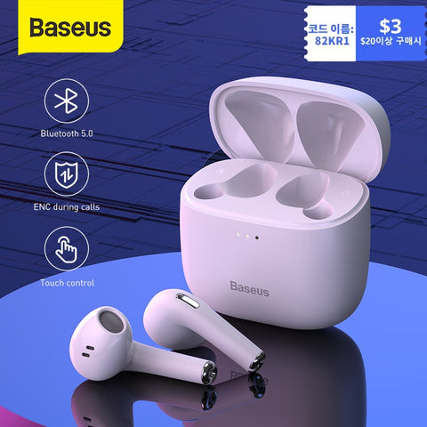 Baseus True Wireless Earphone Bluetooth Bowie E8 Low Latency TWS Headphone ENC Dual-device Earbuds Support Anti-lost for Sports