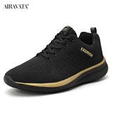 Casual Sneakers Men's Running Shoes Knitted Comfortable Men's Tennis Footwears Platforms Lightweight Sports Shoes Lace-up