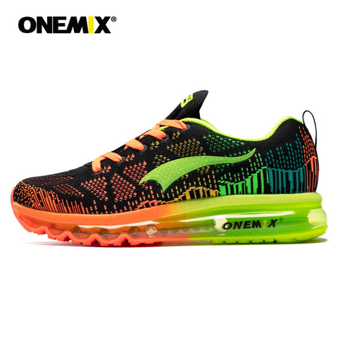 ONEMIX Men Air Cushion Running Shoes Breathable Knit Athletic Comfortable Trainers Light Outdoor Sport Mesh Shoe Sneakers