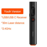 Baseus Wireless Presenter Remote Controller Red Laser Pen USB Control Pen For Mac Win 10 8 7 XP Projector PowerPoint PPT Slide